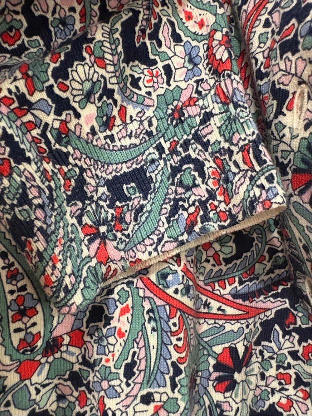 Talbots Cotton Paisley Cardigan, Size L, NWT - Picture 6 of 11